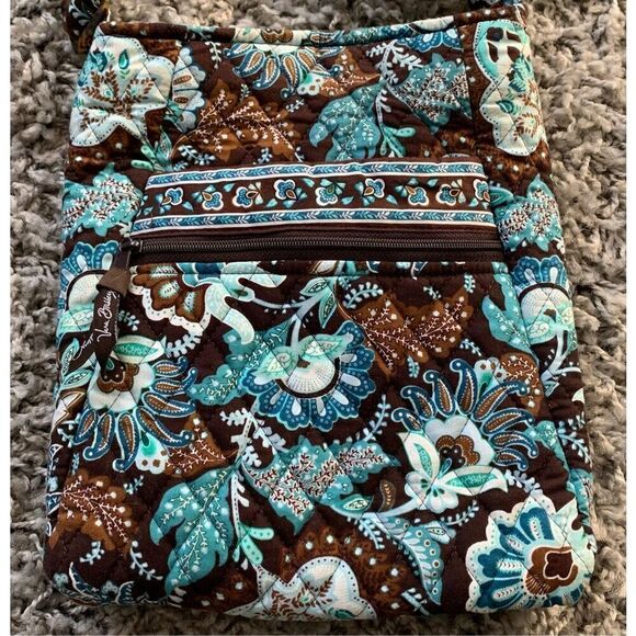 Vera Bradley Java Blue Floral Crossbody Hipster Purse - Picture 2 of 7